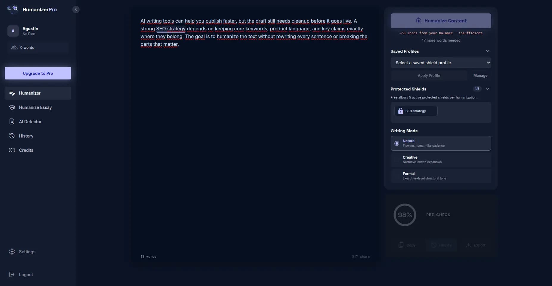 HumanizerPro screenshot 2